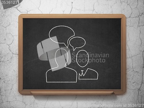 Image of Business concept: Business Meeting on chalkboard background