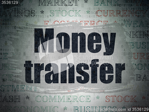 Image of Banking concept: Money Transfer on Digital Paper background