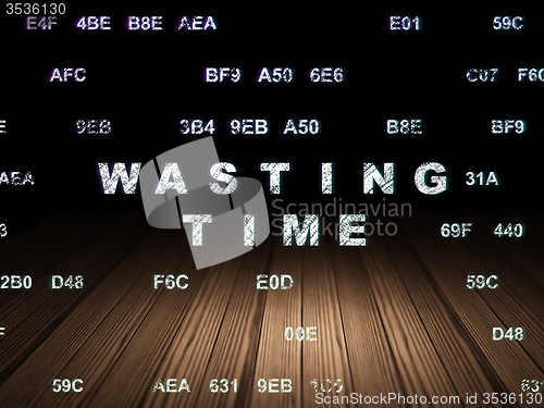 Image of Time concept: Wasting Time in grunge dark room