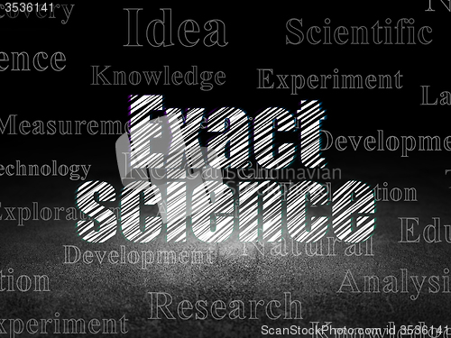 Image of Science concept: Exact Science in grunge dark room