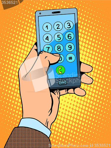 Image of Hand smartphone phone number
