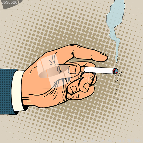 Image of Hand with a smoking cigarette