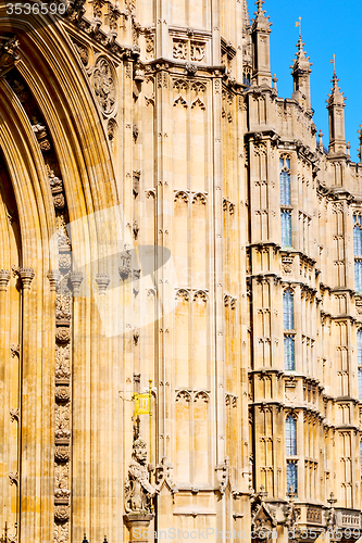 Image of in london old historical    parliament     structure and sky