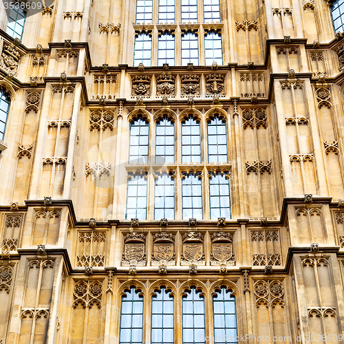 Image of old in london  historical    parliament glass  window    structu