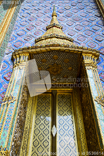 Image of  thailand asia   in  bangkok gold  colors religion      mosaic