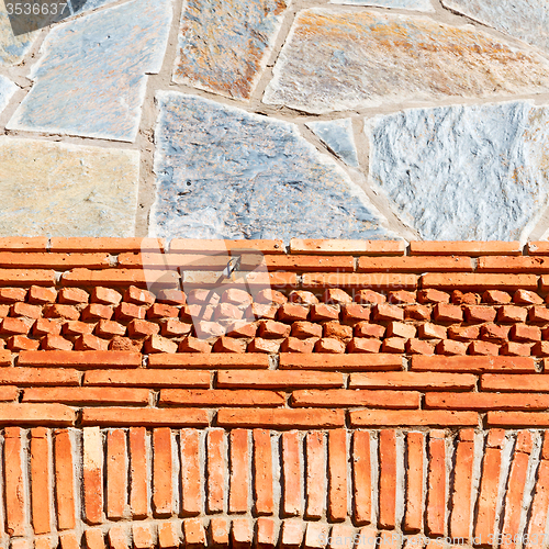 Image of red tile in morocco africa texture abstract wall brick