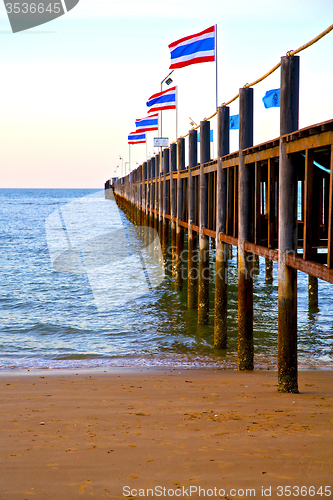 Image of asia  lomprayah  bay isle sunrise flag   in thailand and south  