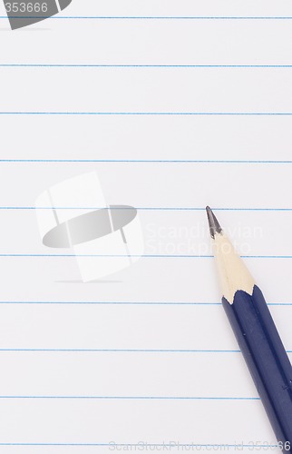 Image of pencil on notebook