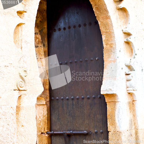 Image of old door in morocco africa ancien and wall ornate green