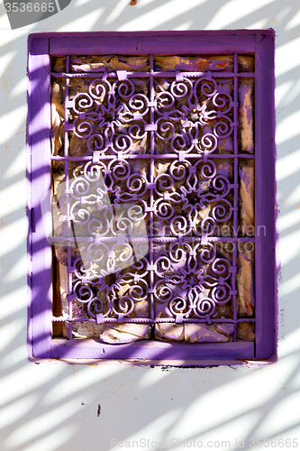 Image of violet  window in morocco africa old  