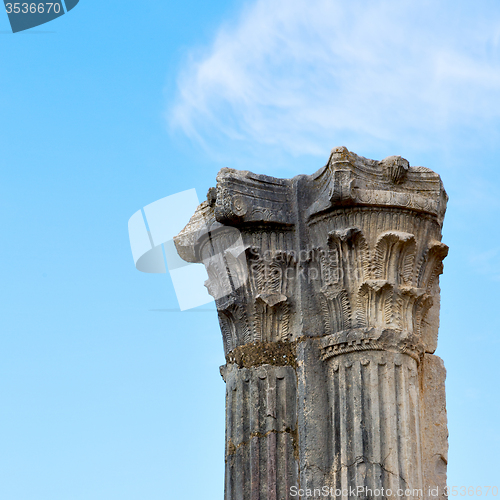 Image of old column in the africa sky history and nature