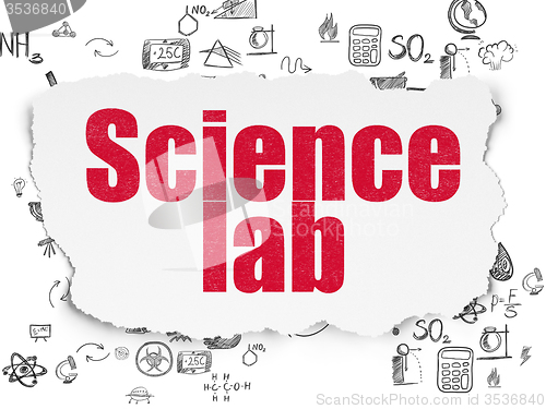 Image of Science concept: Science Lab on Torn Paper background