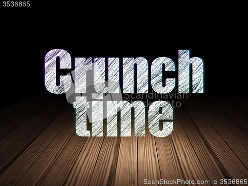 Image of Business concept: Crunch Time in grunge dark room