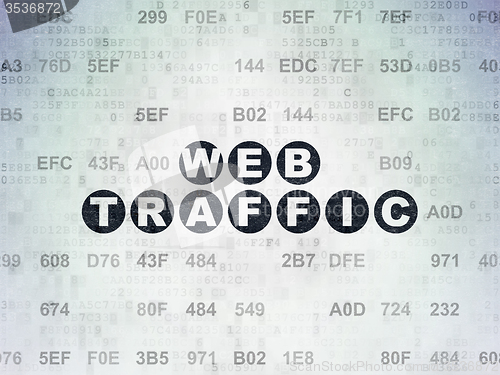 Image of Web development concept: Web Traffic on Digital Paper background