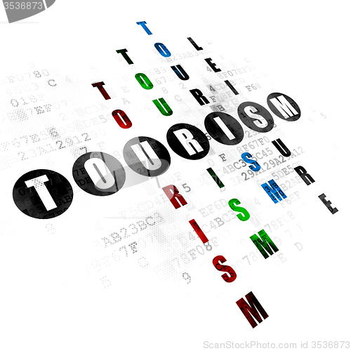 Image of Vacation concept: Tourism in Crossword Puzzle