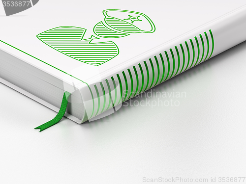 Image of Law concept: closed book, Police on white background