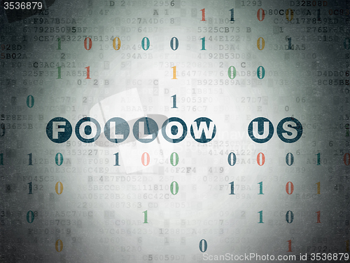 Image of Social network concept: Follow us on Digital Paper background