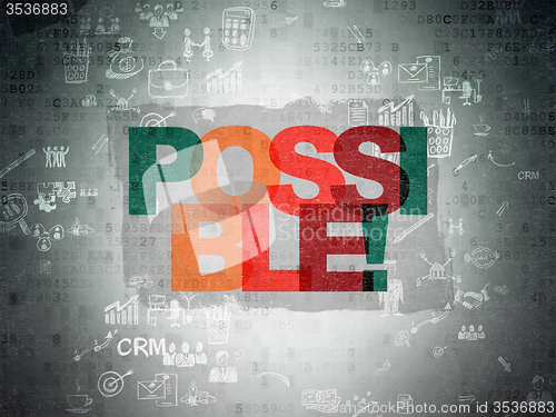 Image of Business concept: Possible! on Digital Paper background
