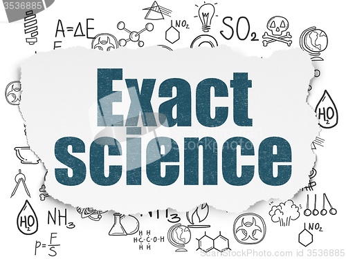 Image of Science concept: Exact Science on Torn Paper background