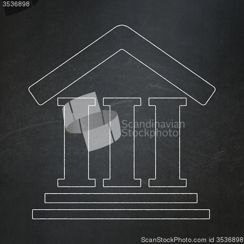 Image of Law concept: Courthouse on chalkboard background