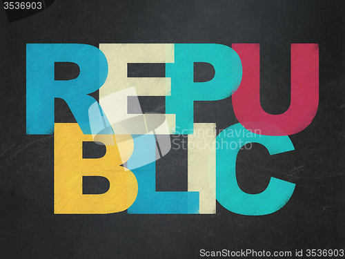 Image of Politics concept: Republic on School Board background