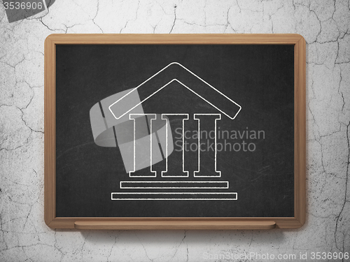 Image of Law concept: Courthouse on chalkboard background