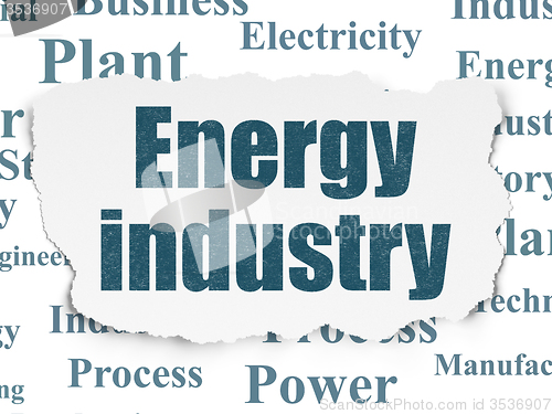 Image of Manufacuring concept: Energy Industry on Torn Paper background