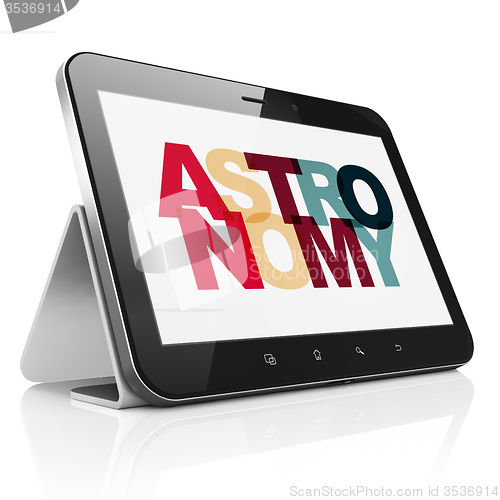 Image of Science concept: Tablet Computer with Astronomy on  display