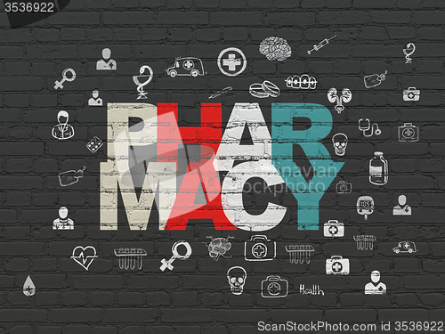 Image of Healthcare concept: Pharmacy on wall background