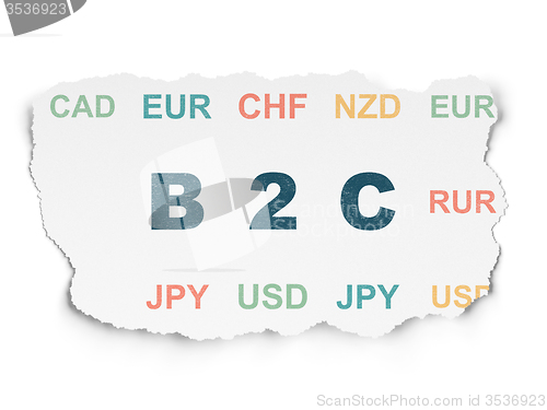 Image of Finance concept: B2c on Torn Paper background