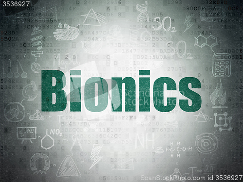 Image of Science concept: Bionics on Digital Paper background