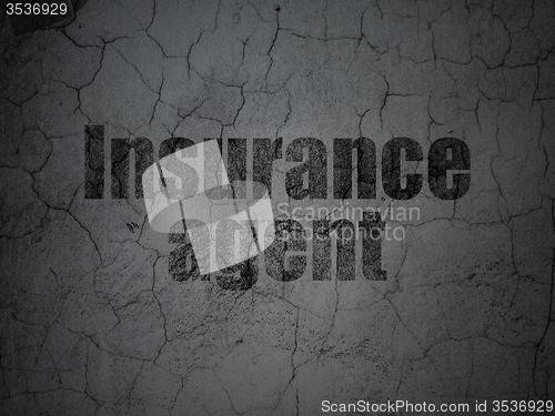 Image of Insurance concept: Insurance Agent on grunge wall background