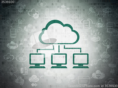 Image of Cloud technology concept: Cloud Network on Digital Paper background