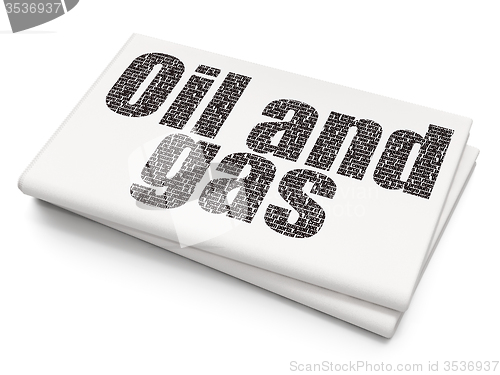 Image of Industry concept: Oil and Gas on Blank Newspaper background