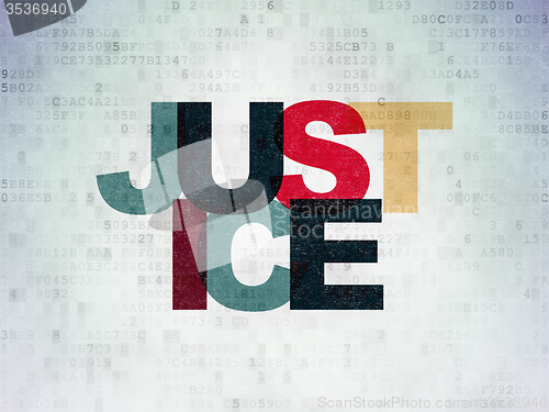 Image of Law concept: Justice on Digital Paper background