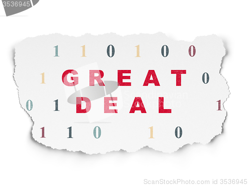 Image of Finance concept: Great Deal on Torn Paper background