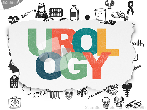 Image of Health concept: Urology on Torn Paper background
