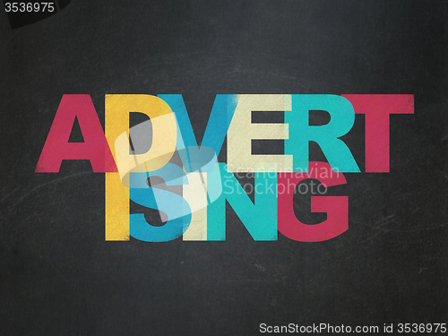 Image of Marketing concept: Advertising on School Board background