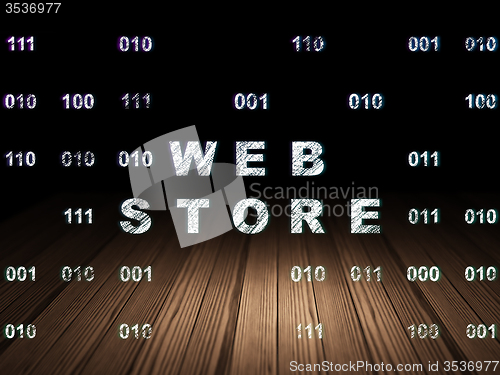 Image of Web development concept: Web Store in grunge dark room