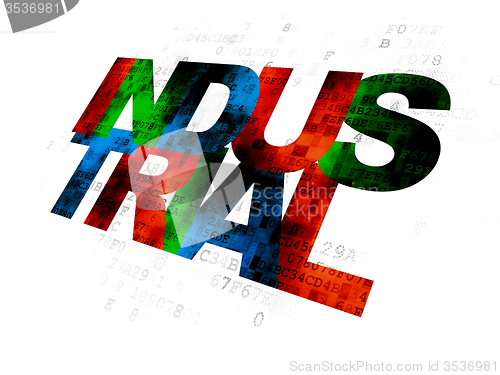 Image of Manufacuring concept: Industrial on Digital background