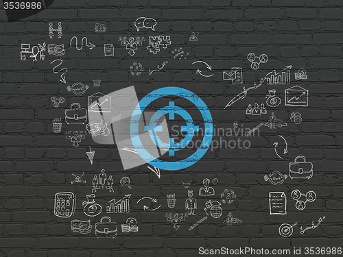 Image of Business concept: Target on wall background