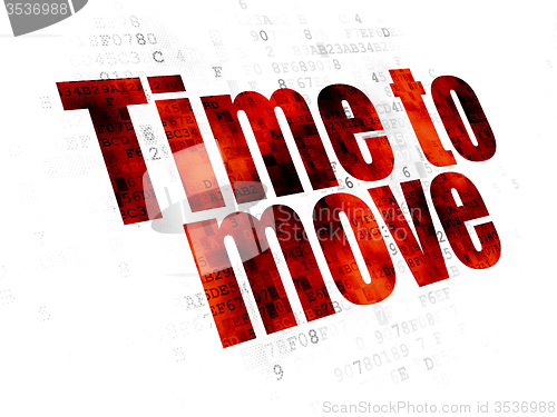 Image of Timeline concept: Time to Move on Digital background