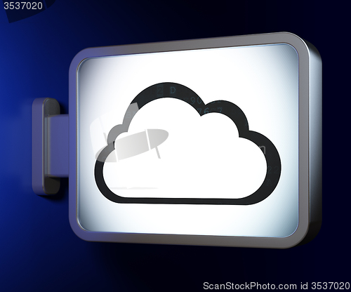 Image of Cloud computing concept: Cloud on billboard background