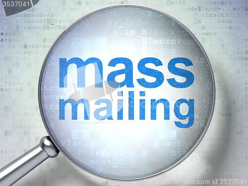 Image of Advertising concept: Mass Mailing with optical glass