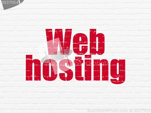 Image of Web design concept: Web Hosting on wall background