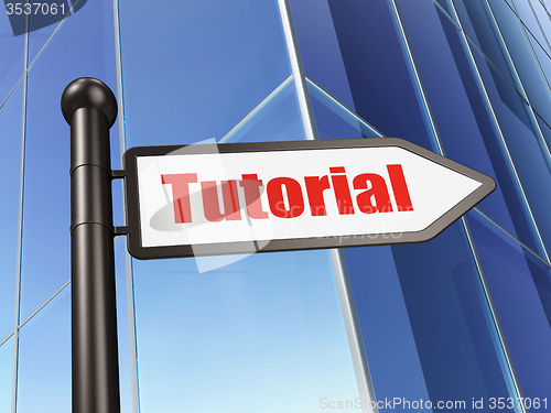 Image of Learning concept: sign Tutorial on Building background