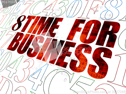 Image of Time concept: Time for Business on Digital background