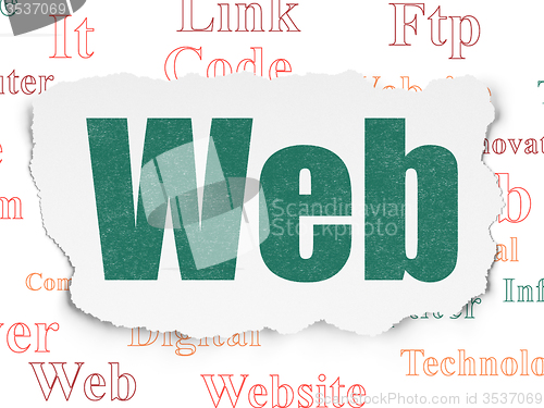 Image of Web development concept: Web on Torn Paper background