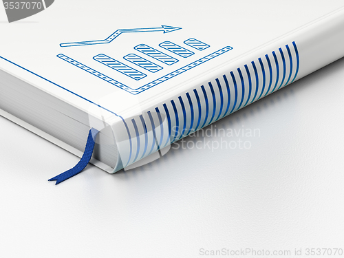 Image of Business concept: closed book, Decline Graph on white background