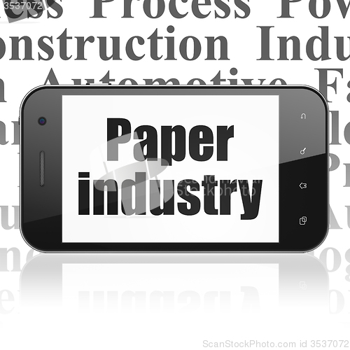 Image of Industry concept: Smartphone with Paper Industry on display